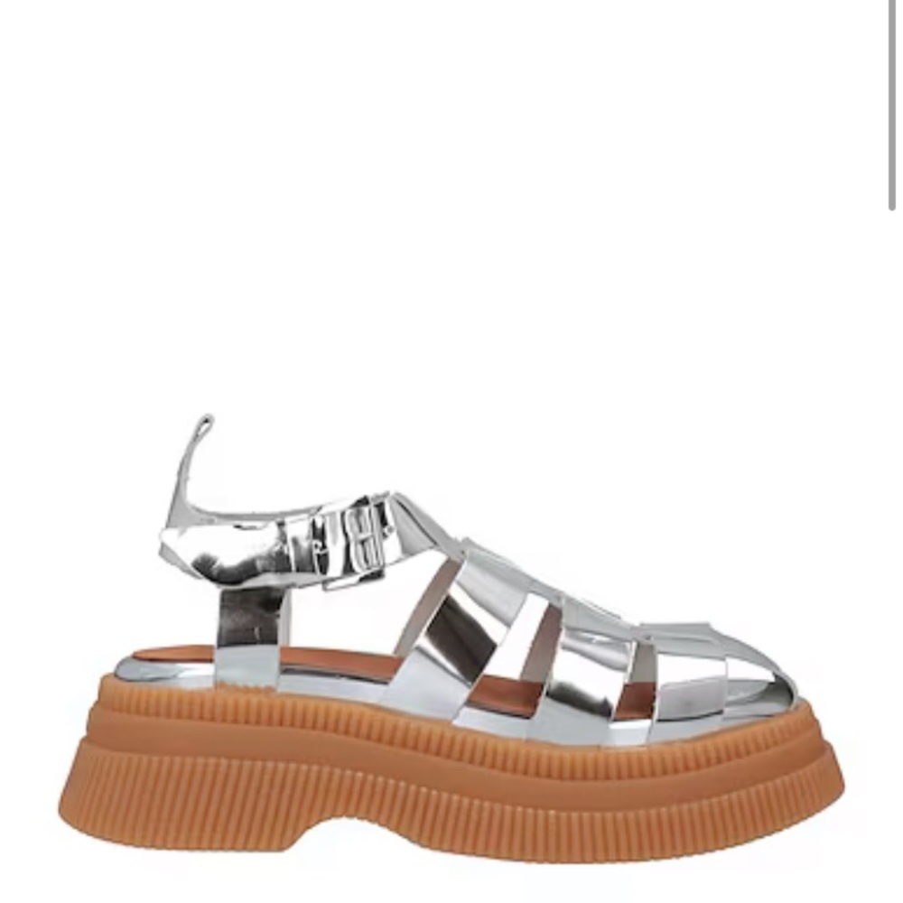 Ganni Silver Creepers Sandals